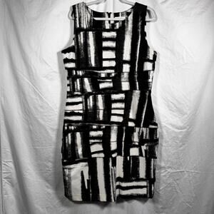 Vintage Calvin Klein Abstract Shift Dress Size 14 Abstract Modern Business